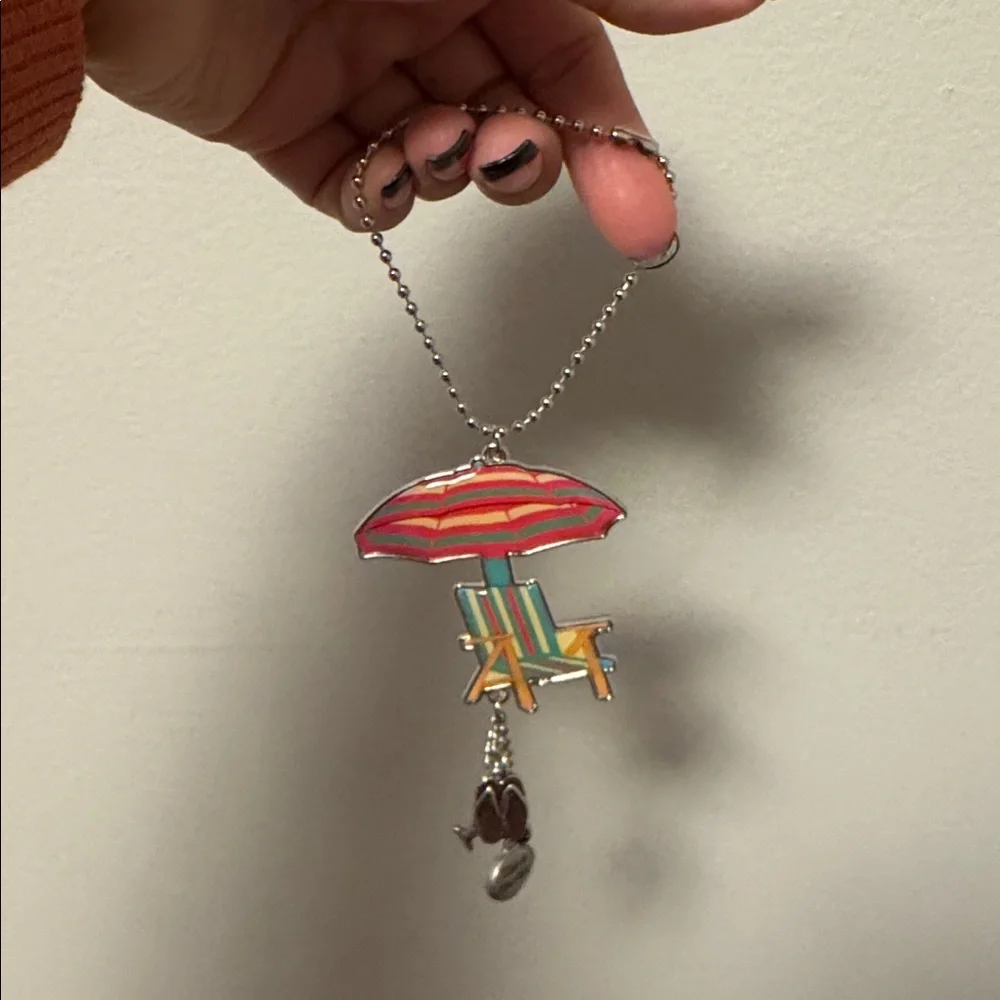 Colorful Beach Chair Rear View Mirror Accessory / Keychain - Picture 3 of 4